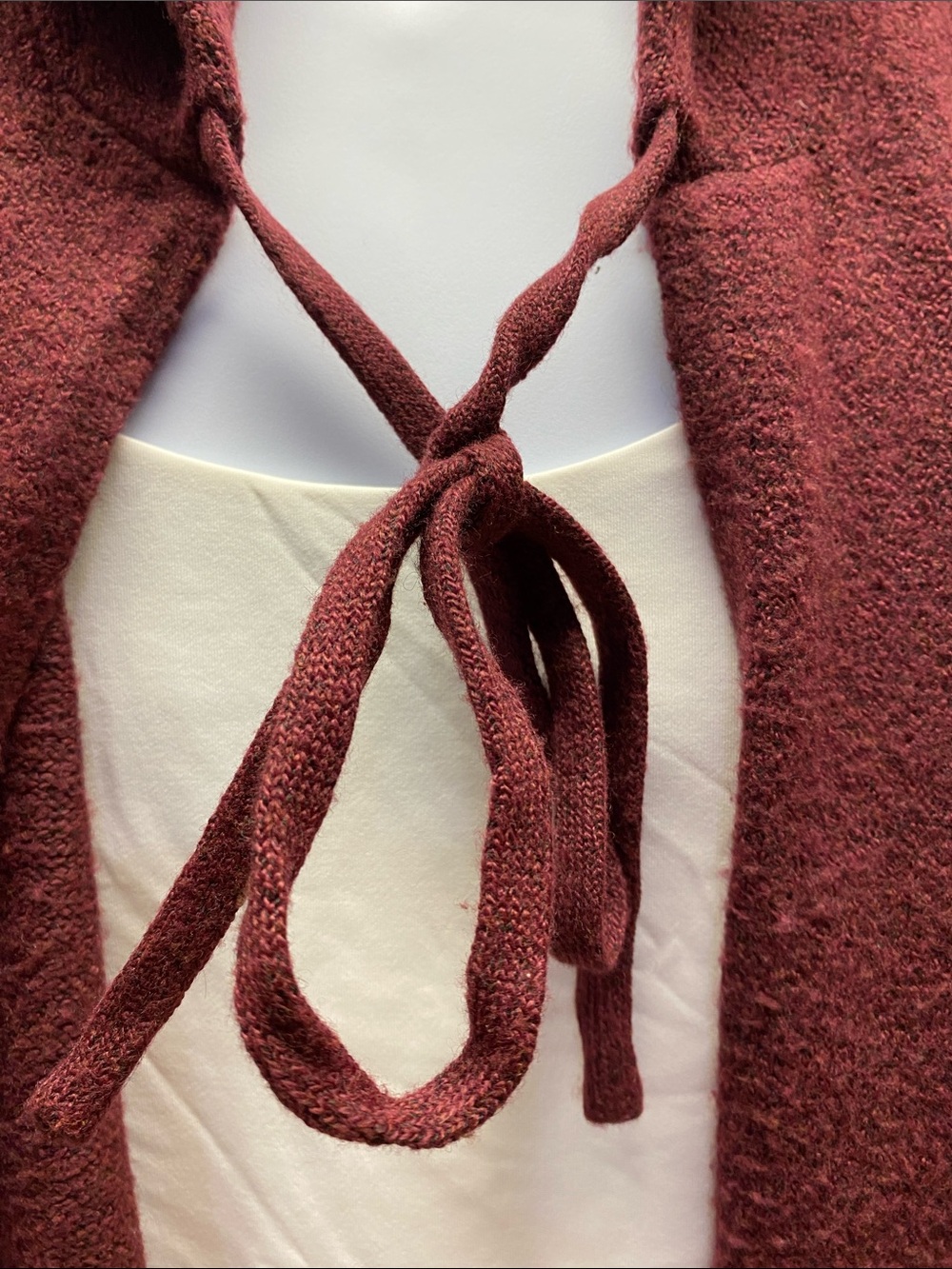 Lane Bryant Hooded Open-Front Poncho Jacket - Maroon - Picture 5 of 10